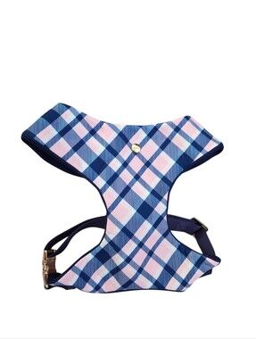 Frisco Fashion Over-The-Head Harness in a Pink & Blue Plaid Pattern.